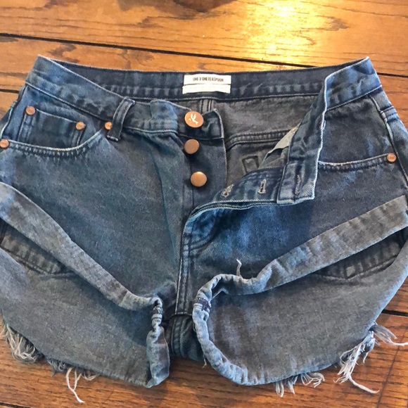 One Teaspoon Pants - One teaspoon rolled cuff distressed denim shorts